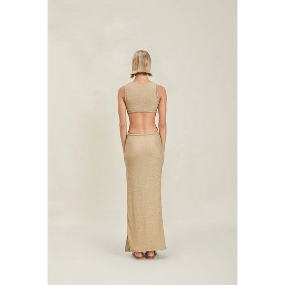 DEVON WINDSOR Maxine Dress in Marigold X-Small New Womens Knit Cut out Maxi Gown - Picture 15 of 16